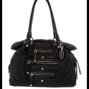 Tods nylon with leather handle handbag